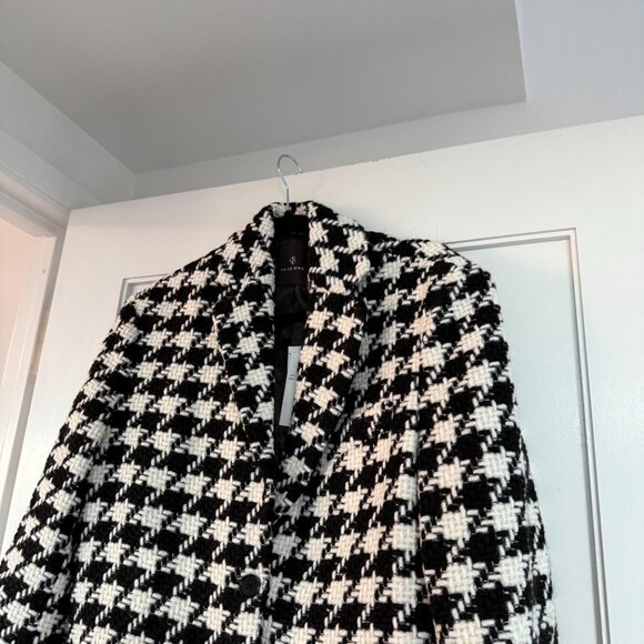 NWT Anine Bing Quinn Blazer Jacket Houndstooth Tweed Padded Shoulders Sz Small - Picture 7 of 9